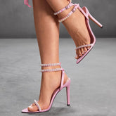 Pearl Embellished Stilettos  Heel